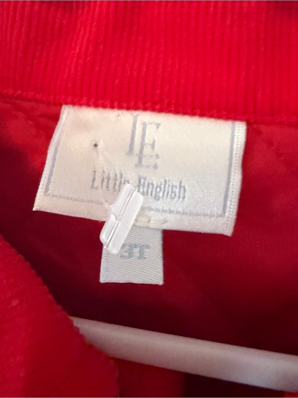 Little English Quilted Red Button-Up Jacket - Picture 3 of 3